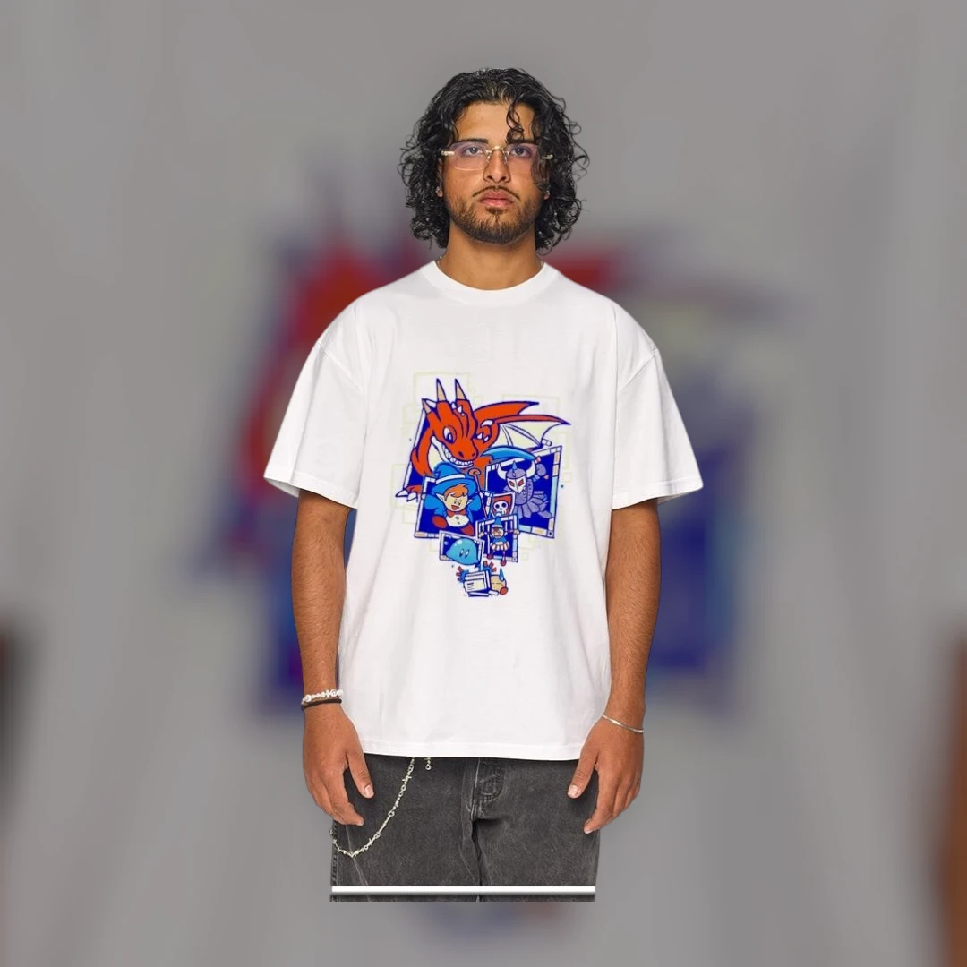 Retro Gaming Dragon Anime Style Graphic Tee Nostalgic Arcade Gamer Gift