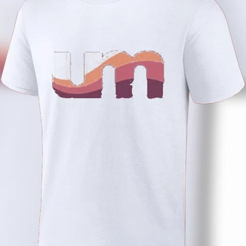 Retro UM Sunset Stripe Graphic Tee, Vintage 70s Minimalist Lettering T-Shirt for Men and Women