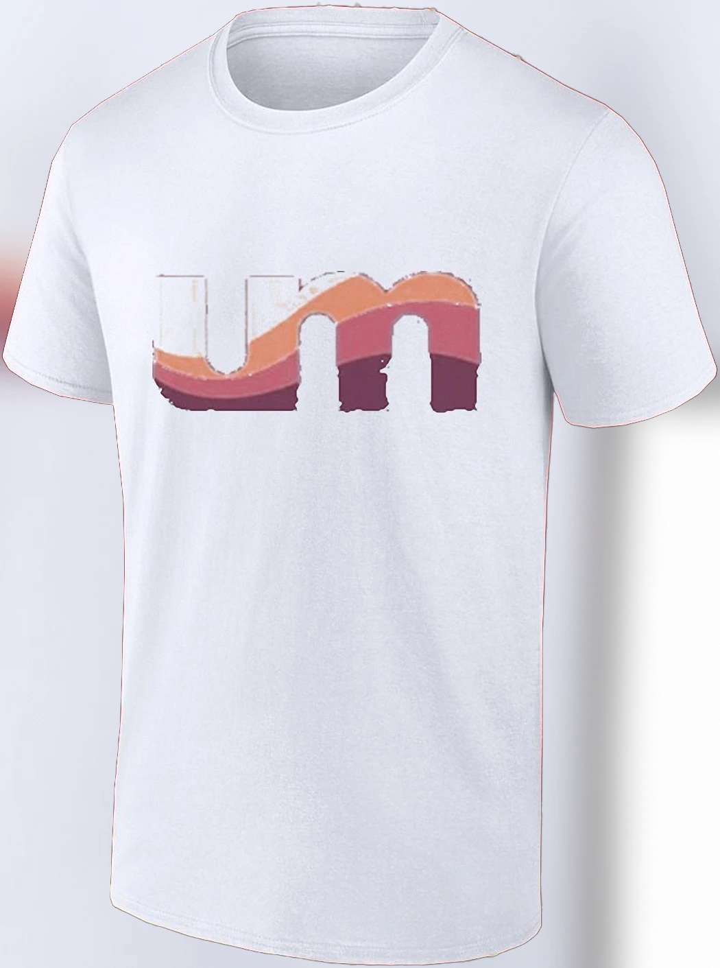 Retro UM Sunset Stripe Graphic Tee, Vintage 70s Minimalist Lettering T-Shirt for Men and Women