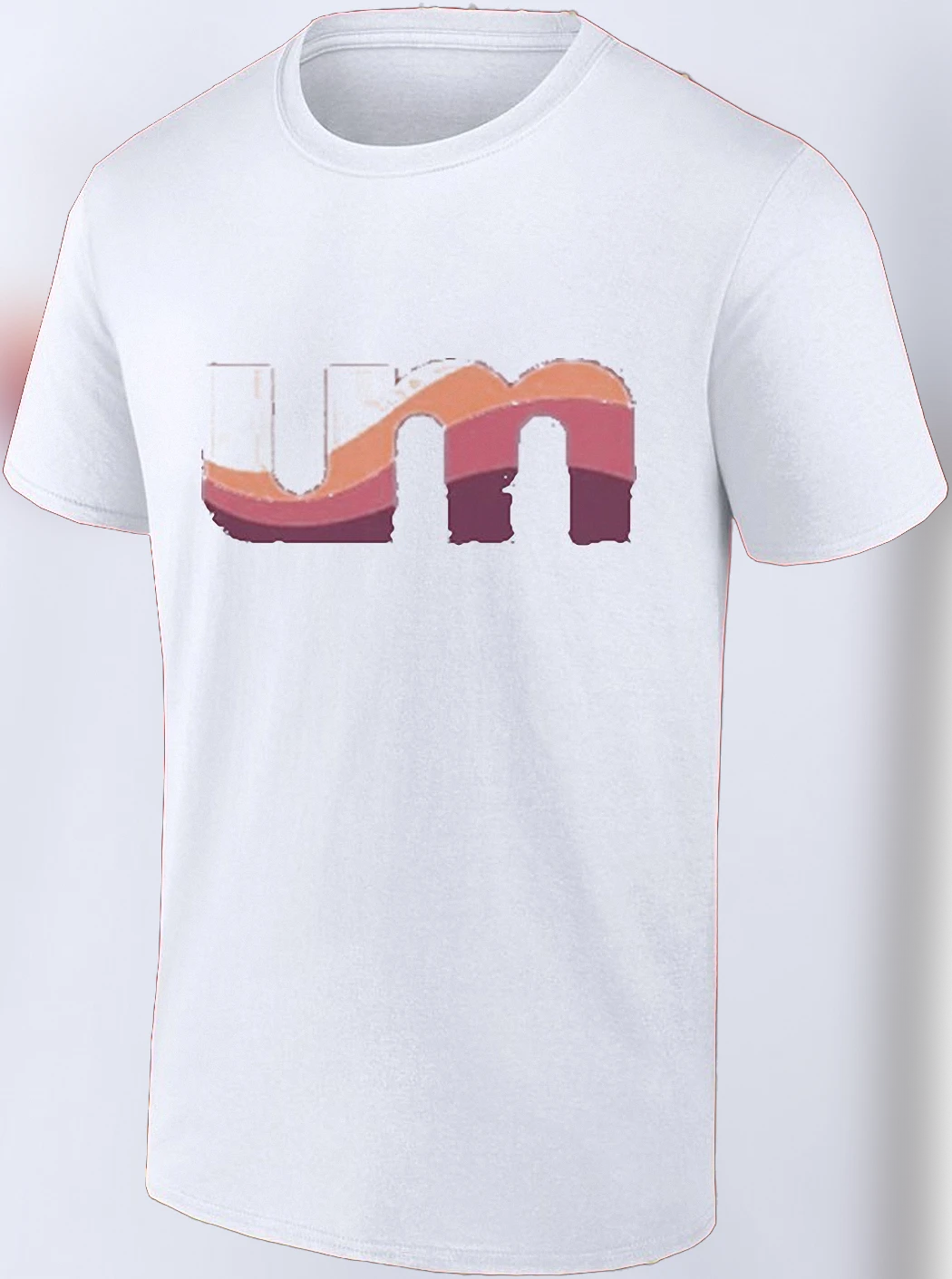 Retro UM Wavy Stripes Graphic Tee Vintage 70s Typography Casual Soft Cotton Unisex Shirt