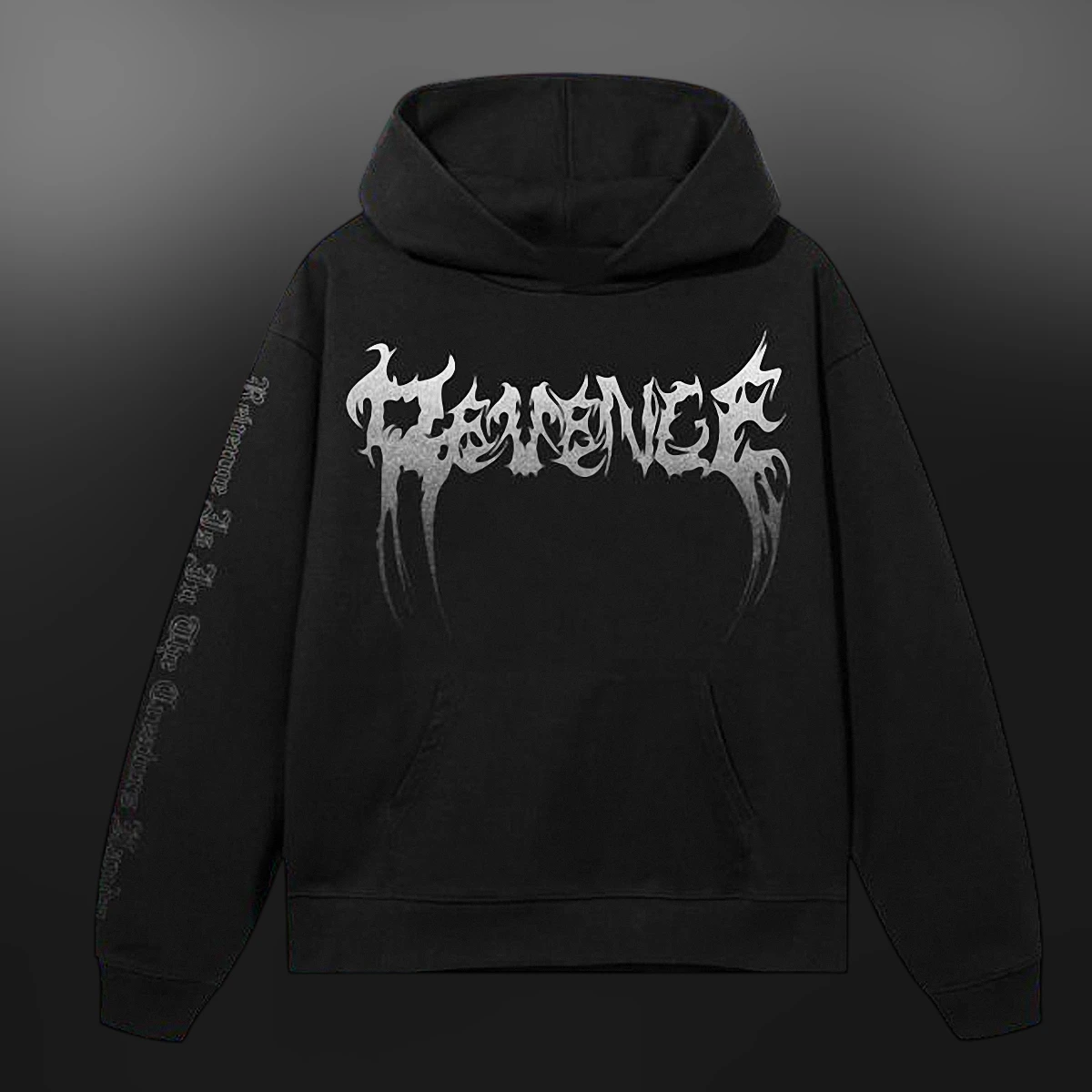 Revenge Hoodie Gothic Metallic Font Graphic Pullover Streetwear Sweatshirt