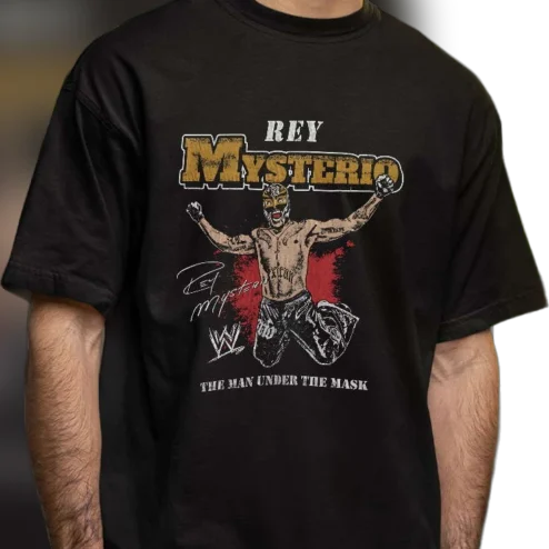Rey Mysterio The Man Under The Mask Graphic Tee, Vintage Lucha Libre Wrestling Fan T-Shirt