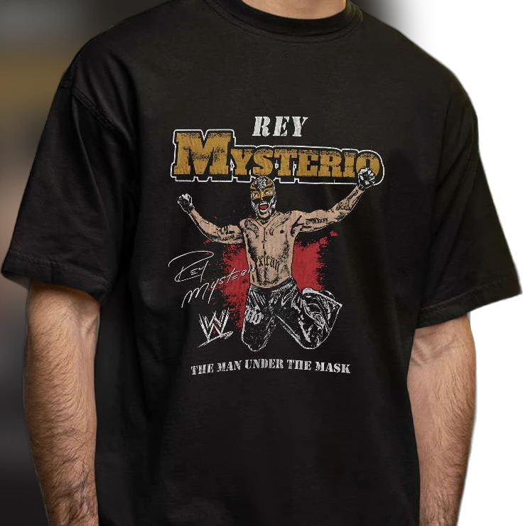 Rey Mysterio The Man Under The Mask Graphic Tee, Vintage Lucha Libre Wrestling Fan T-Shirt
