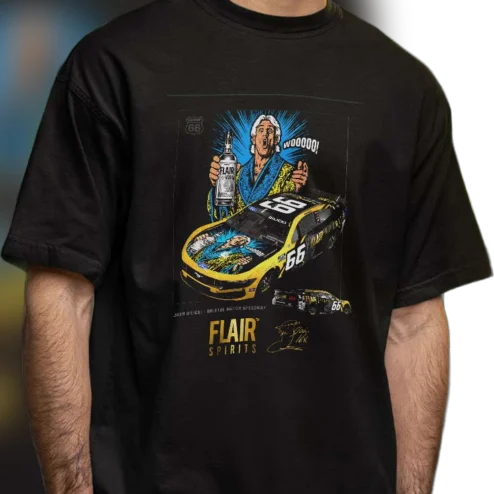 Ric Flair Flair Spirits Wooooo Racing Graphic Tee, Josh Bilicki 66 Vintage Motorsports T-Shirt
