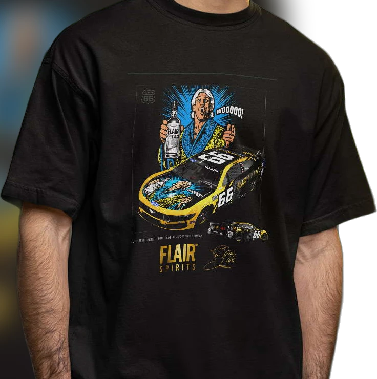 Ric Flair Flair Spirits Wooooo Racing Graphic Tee, Josh Bilicki 66 Vintage Motorsports T-Shirt