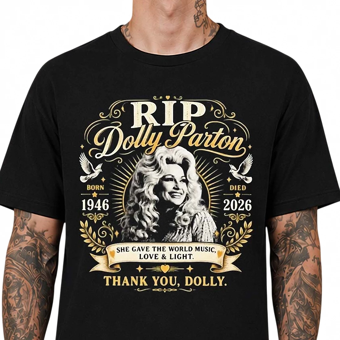 RIP Dolly Parton Tee 1946 2026 Country Music Legend Memorial Graphic T-Shirt
