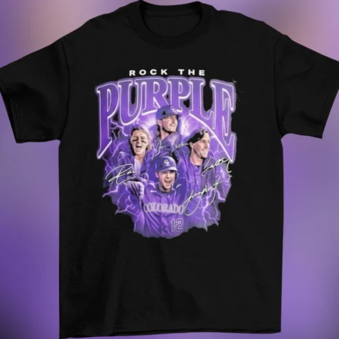 Rock The Purple Colorado Rockies Vintage Graphic Tee, 90s Bootleg Baseball Fan Shirt