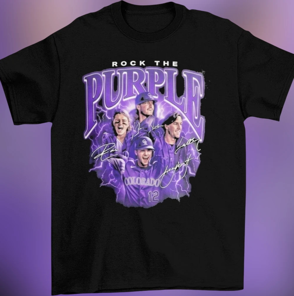 Rock The Purple Colorado Rockies Vintage Graphic Tee, 90s Bootleg Baseball Fan Shirt