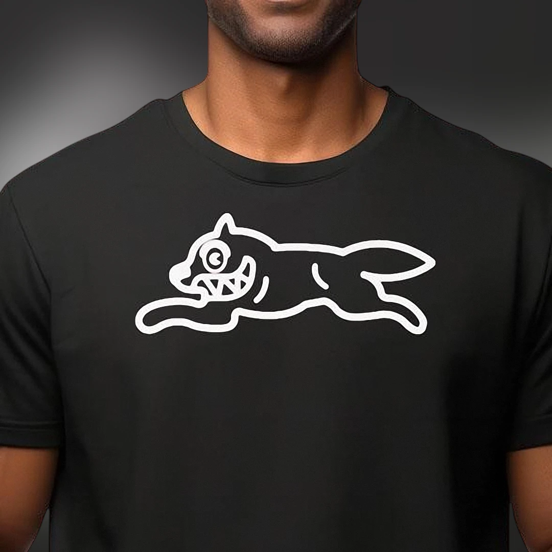 Running Dog Streetwear Graphic Tee Cartoon Urban Skater Style T-Shirt