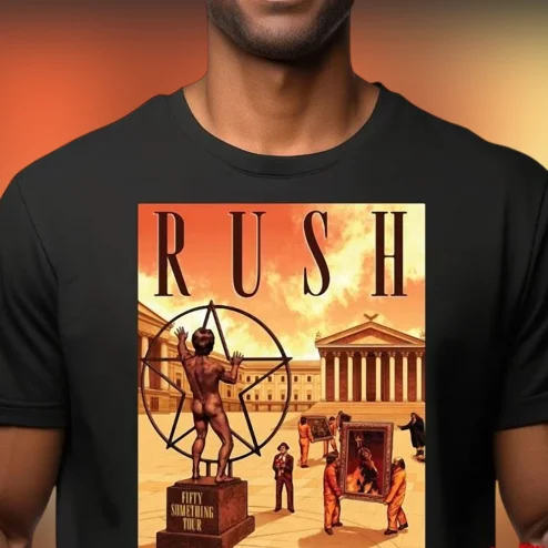Rush Band Tour Graphic Tee, Classic Progressive Rock Album Shirt for Music Fans