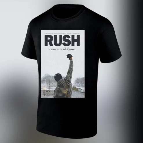 Rush Band Tee It Ain't Over Til It's Over Rocky Balboa Graphic Tee Vintage Classic Rock Concert Shirt Gift for Fans