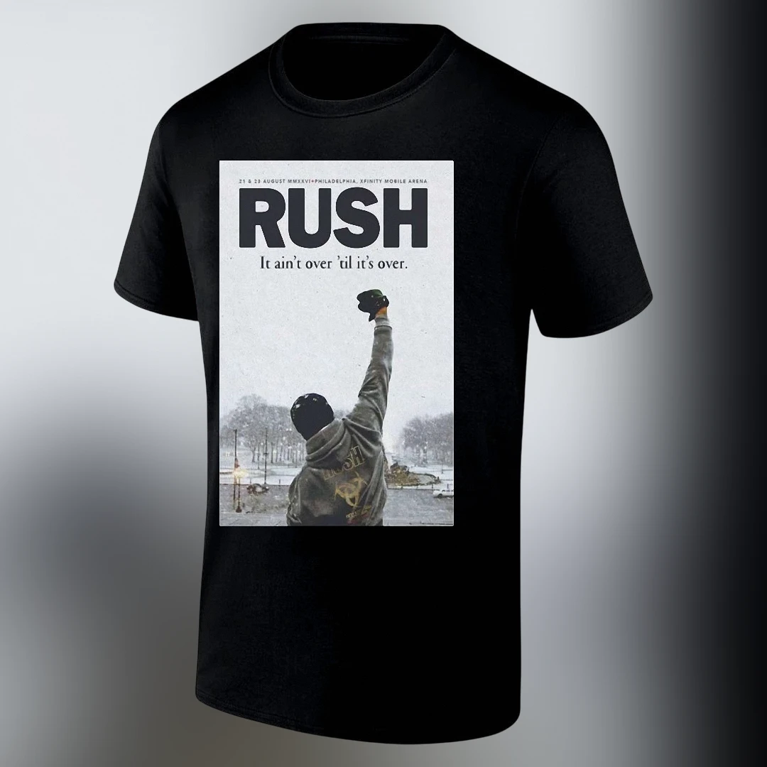 Rush Band Tee It Ain't Over Til It's Over Rocky Balboa Graphic Tee Vintage Classic Rock Concert Shirt Gift for Fans
