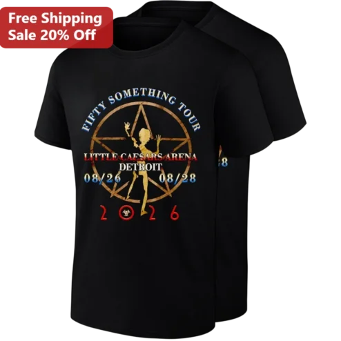 Rush Fifty Something Tour Little Caesars Arena Detroit 2026 Concert Tee, Rock Band Tour Merchandise T-Shirt