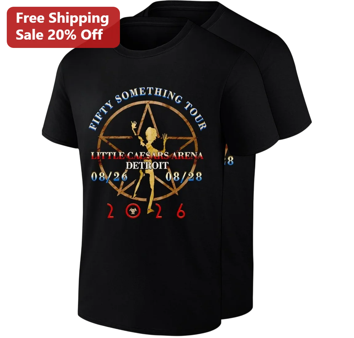 Rush Fifty Something Tour Little Caesars Arena Detroit 2026 Concert Tee, Rock Band Tour Merchandise T-Shirt