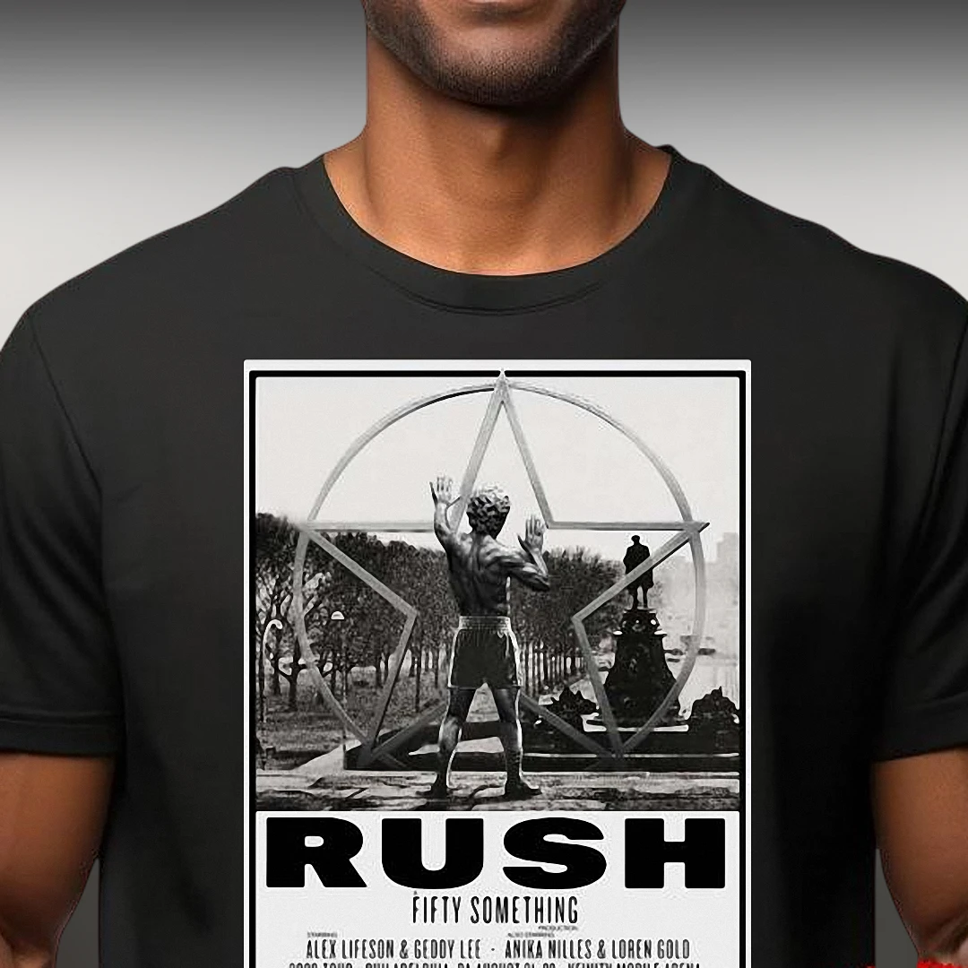 Rush Fifty Something Tour Tee Alex Lifeson and Geddy Lee Vintage Classic Rock Graphic Shirt