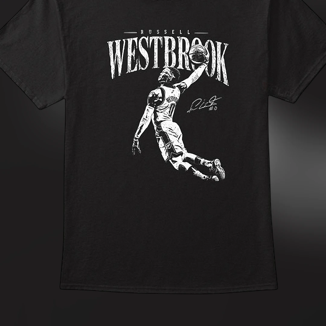 Russell Westbrook Graphic Tee Vintage Basketball Dunk Signature Shirt Gift for Fans
