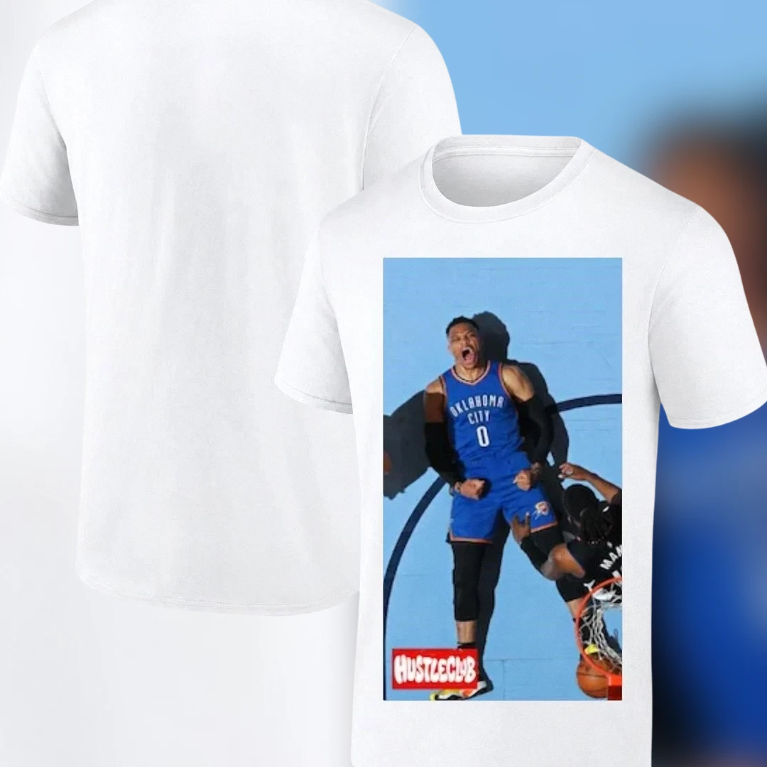 Russell Westbrook Hustleclub Basketball Graphic Tee, OKC Thunder Roar Sports Streetwear T-Shirt Gift