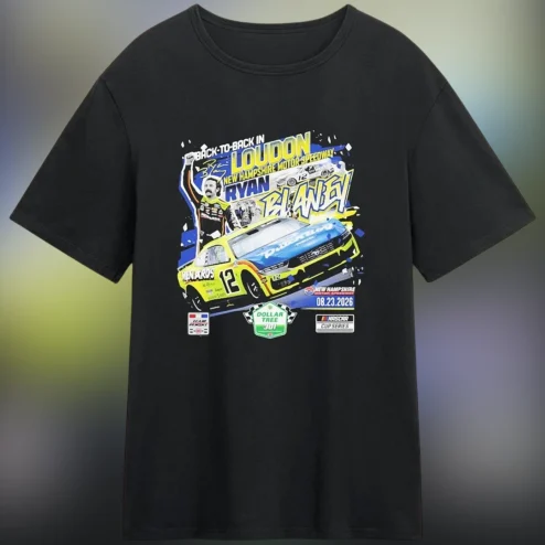 Ryan Blaney Menards Tee Back to Back in Loudon New Hampshire Motor Speedway Dollar Tree NASCAR Racing Shirt