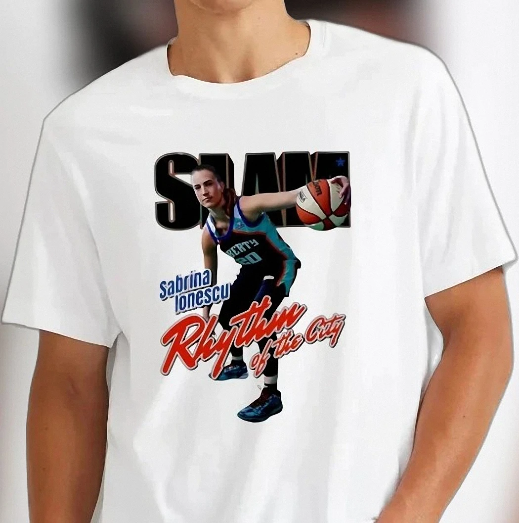 Sabrina Ionescu SLAM Rhythm of the City Graphic Tee, New York Liberty WNBA Basketball Shirt