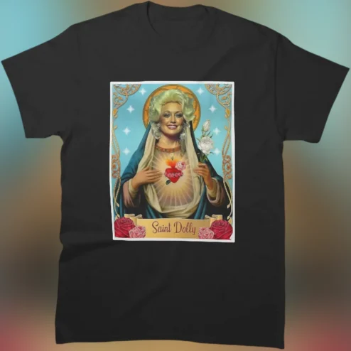 Saint Dolly Tee Vintage Country Music Pop Icon Graphic Shirt for Fans