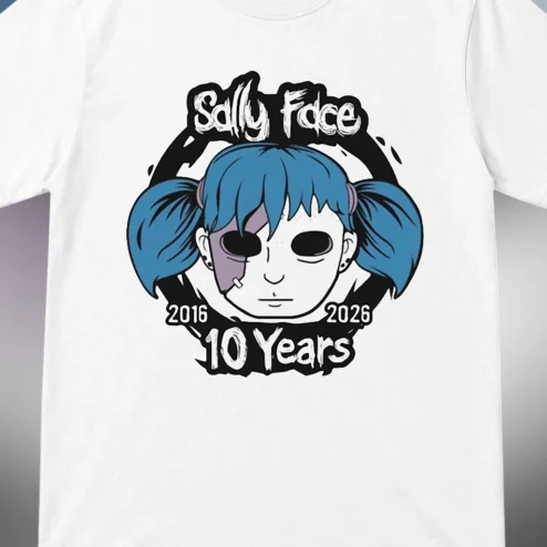 Sally Face 10 Years 2016 2026 Tee, Indie Horror Video Game Graphic T-Shirt Fan Gift