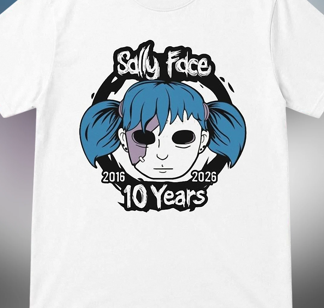 Sally Face 10 Years 2016 2026 Tee, Indie Horror Video Game Graphic T-Shirt Fan Gift