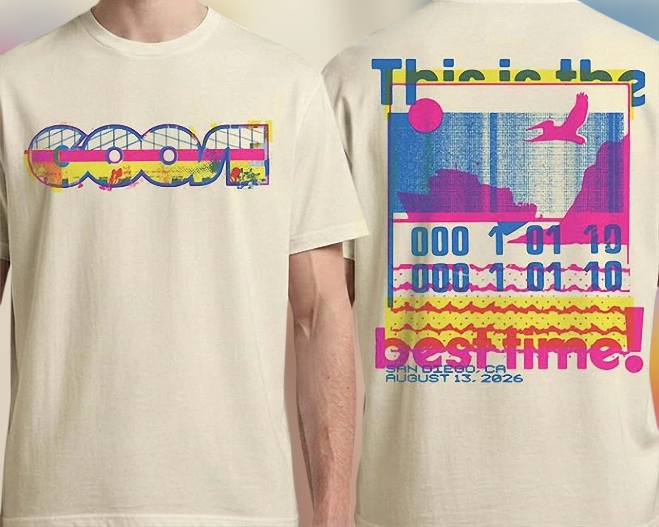 San Diego CA August 13 2026 Retro Coast Graphic Tee, Vintage 80s Aesthetic Souvenir Shirt