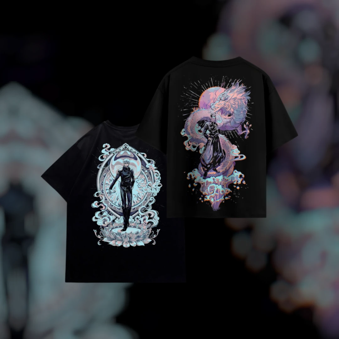 Satoru Gojo Jujutsu Kaisen Pastel Dragon Anime Streetwear Tee