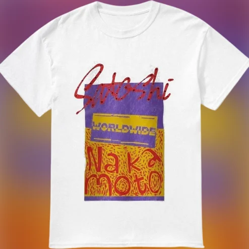 Satoshi Nakamoto Worldwide Tee Retro Crypto Streetwear Graphic T-Shirt for Men and Women
