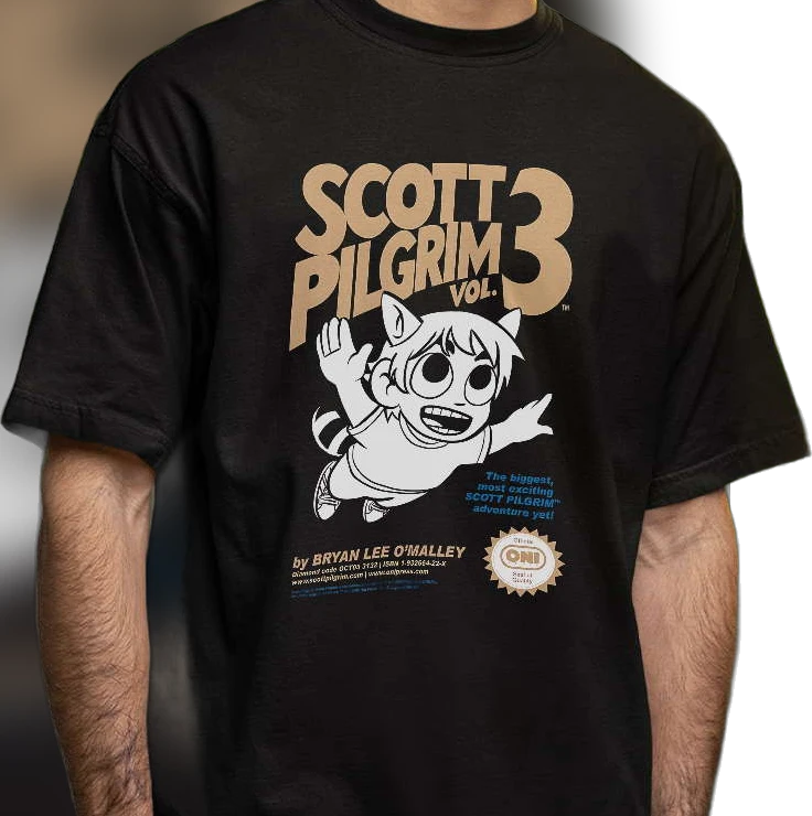 Scott Pilgrim Vol. 3 Graphic Tee Bryan Lee O'Malley Retro Comic Fandom Merch Shirt