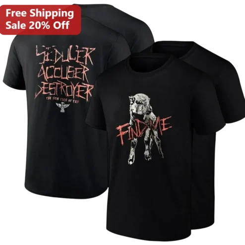 Seducer Accuser Destroyer Tee The New Face of Fear Find Me Bray Wyatt Inspired Gothic Metal Graphic Shirt