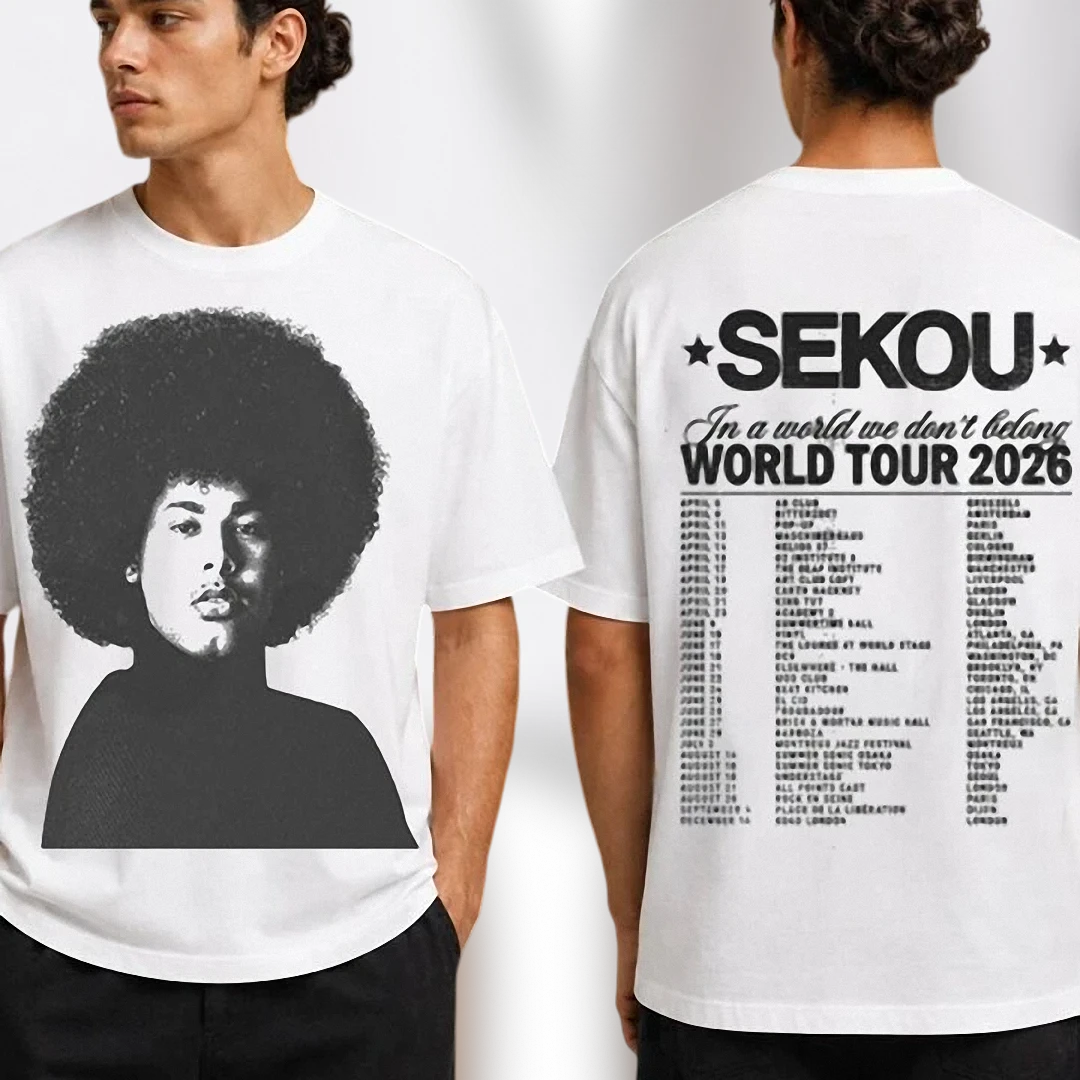 Sekou In A World We Don't Belong World Tour 2026 Tee, Vintage Concert Graphic T-Shirt Gift for Fans