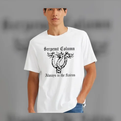 Serpent Column Always Is The Kairos T-Shirt Gothic Black Metal Band Graphic Tee