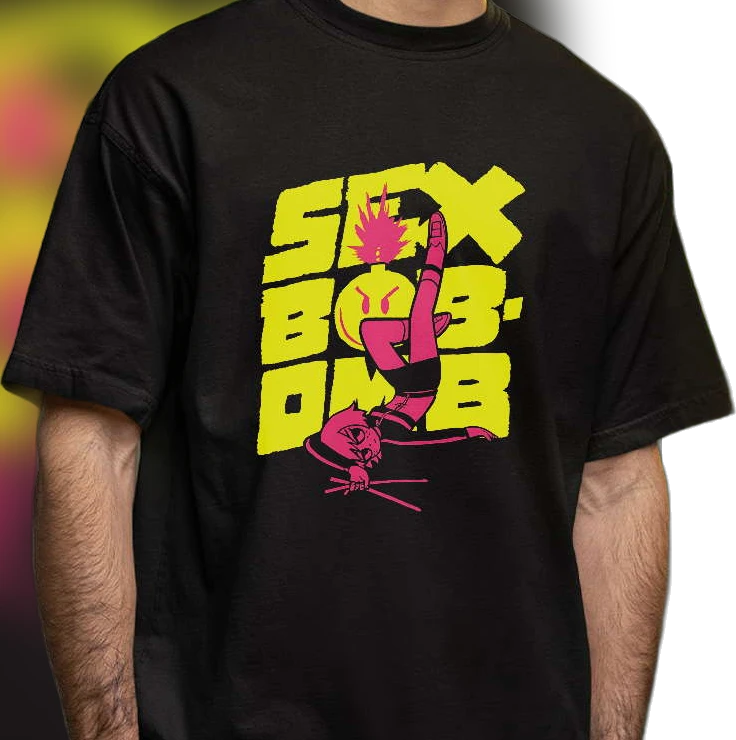 Sex Bob-Omb Scott Pilgrim Kim Pine Tee, Retro Comic Band Graphic T-Shirt Gift for Movie Fans