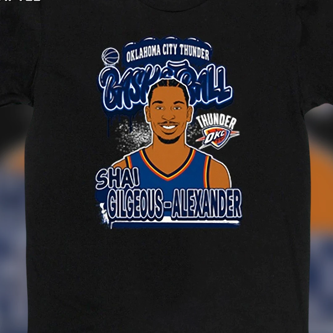 Shai Gilgeous-Alexander OKC Thunder Basketball Graphic Tee, Oklahoma City Sports Fan Vintage Streetwear Shirt Gift