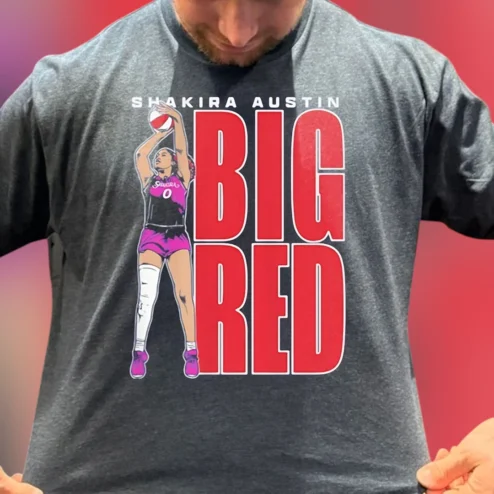 Shakira Austin Big Red Tee WNBA Basketball Fan Graphic T-Shirt