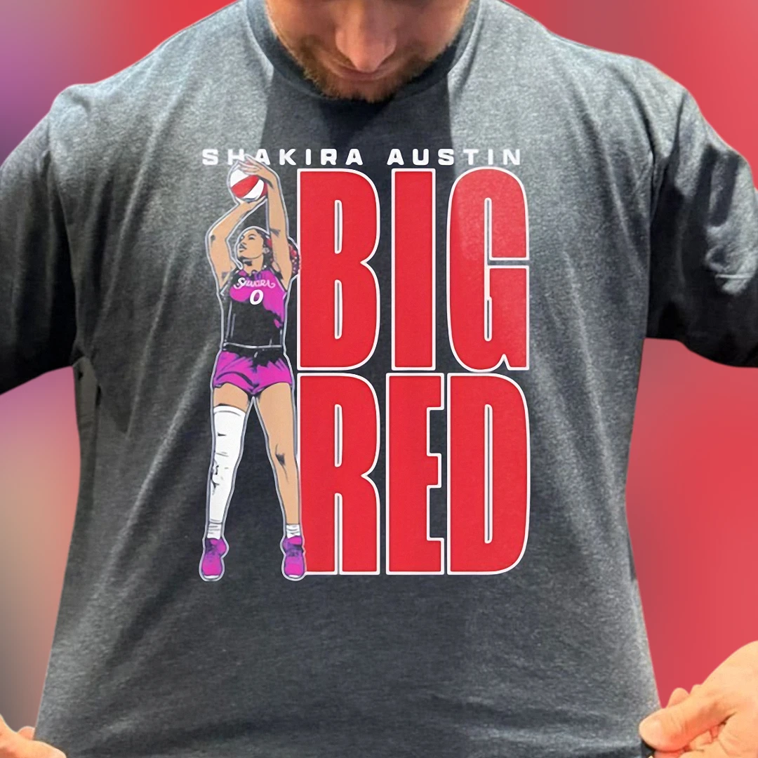 Shakira Austin Big Red Tee WNBA Basketball Fan Graphic T-Shirt