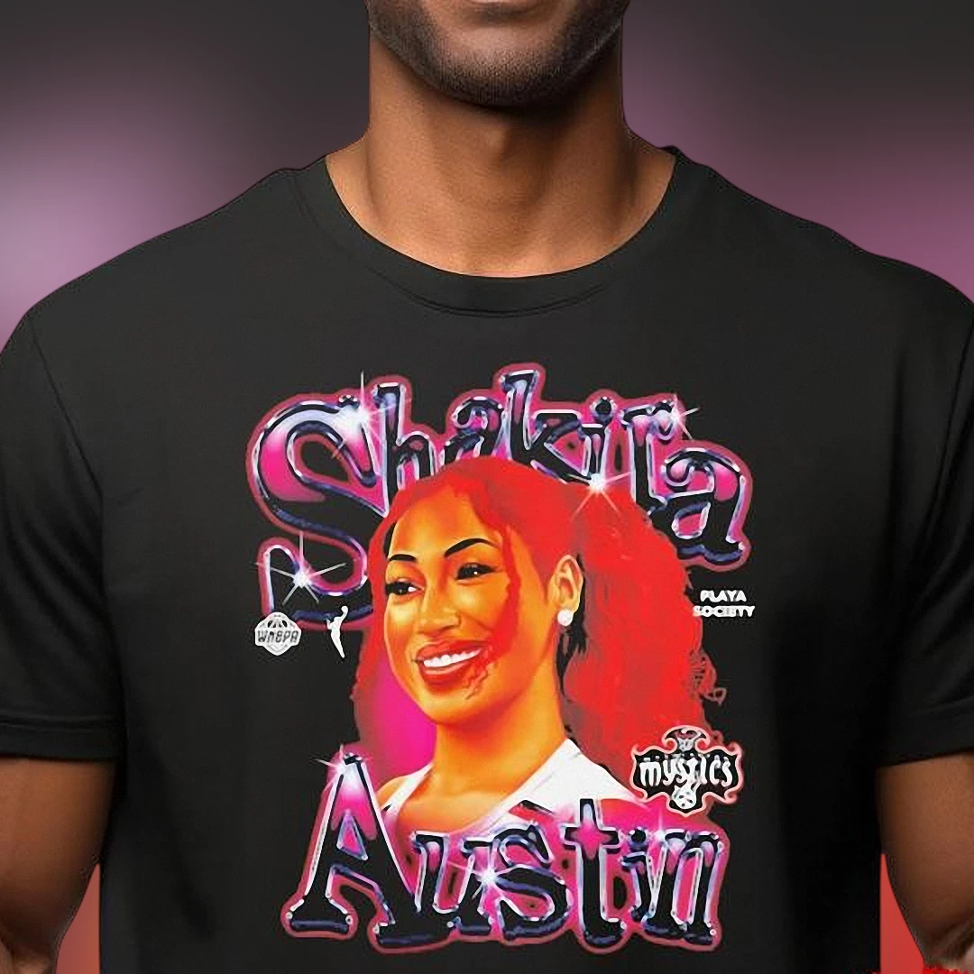 Shakira Austin Tee Washington Mystics Vintage 90s Basketball Graphic Shirt