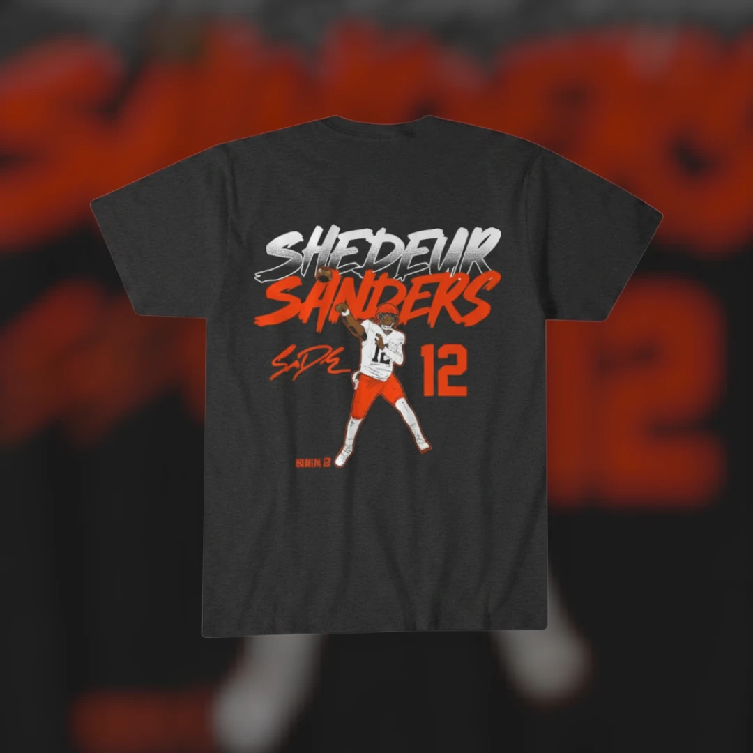 Shedeur Sanders 12 Legacy Signature Football Graphic Tee