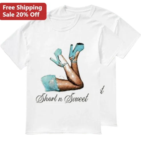 Short n Sweet Tee Sabrina Carpenter Aesthetic Y2K Pop Star Concert Outfit Gift for Women