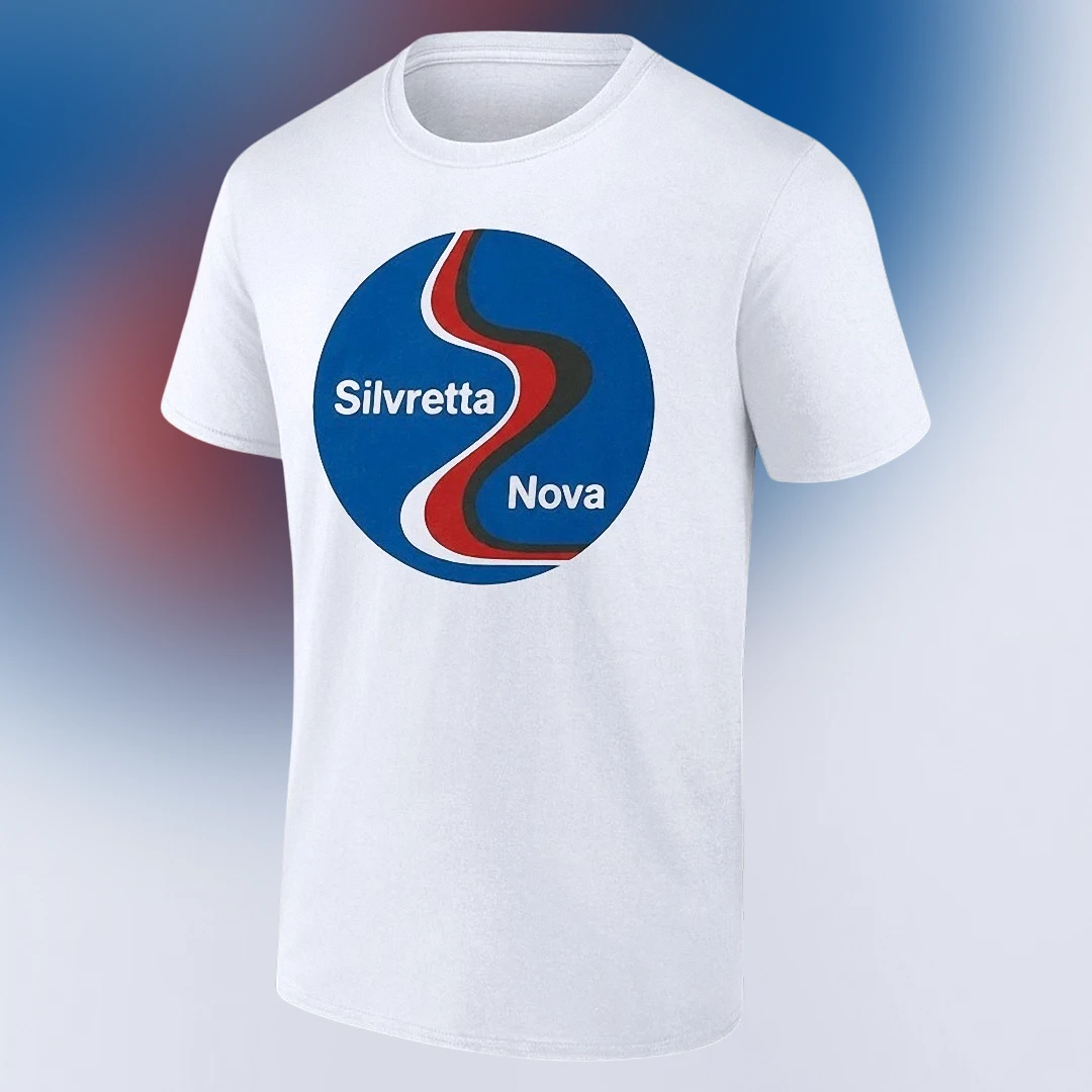 Silvretta Nova Tee Retro Mountain Resort Graphic Tee for Men and Women Everyday Casual Ski Vacation Shirt