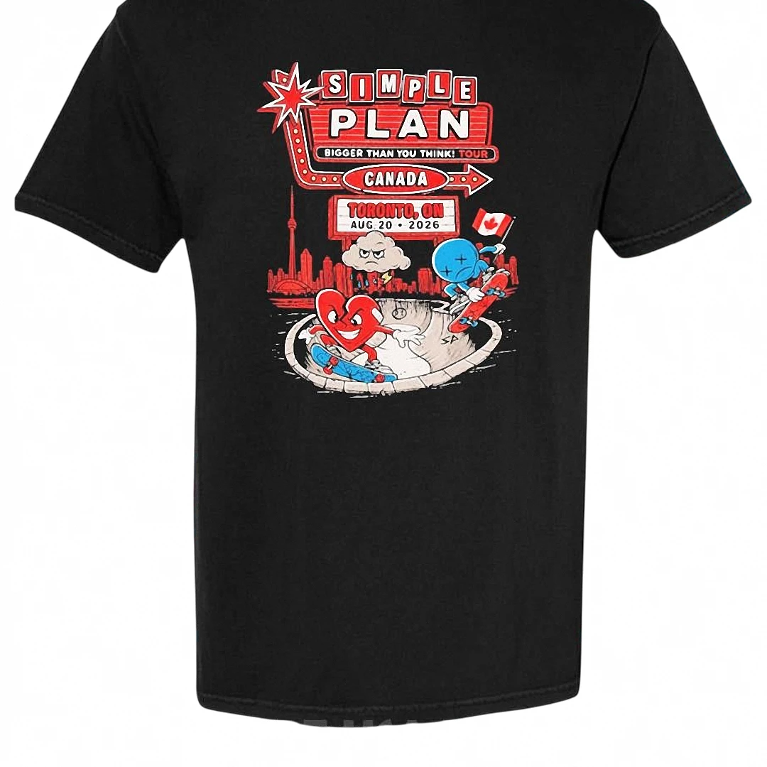 Simple Plan Toronto Concert Tee Bigger Than You Think Tour Canada Graphic Shirt