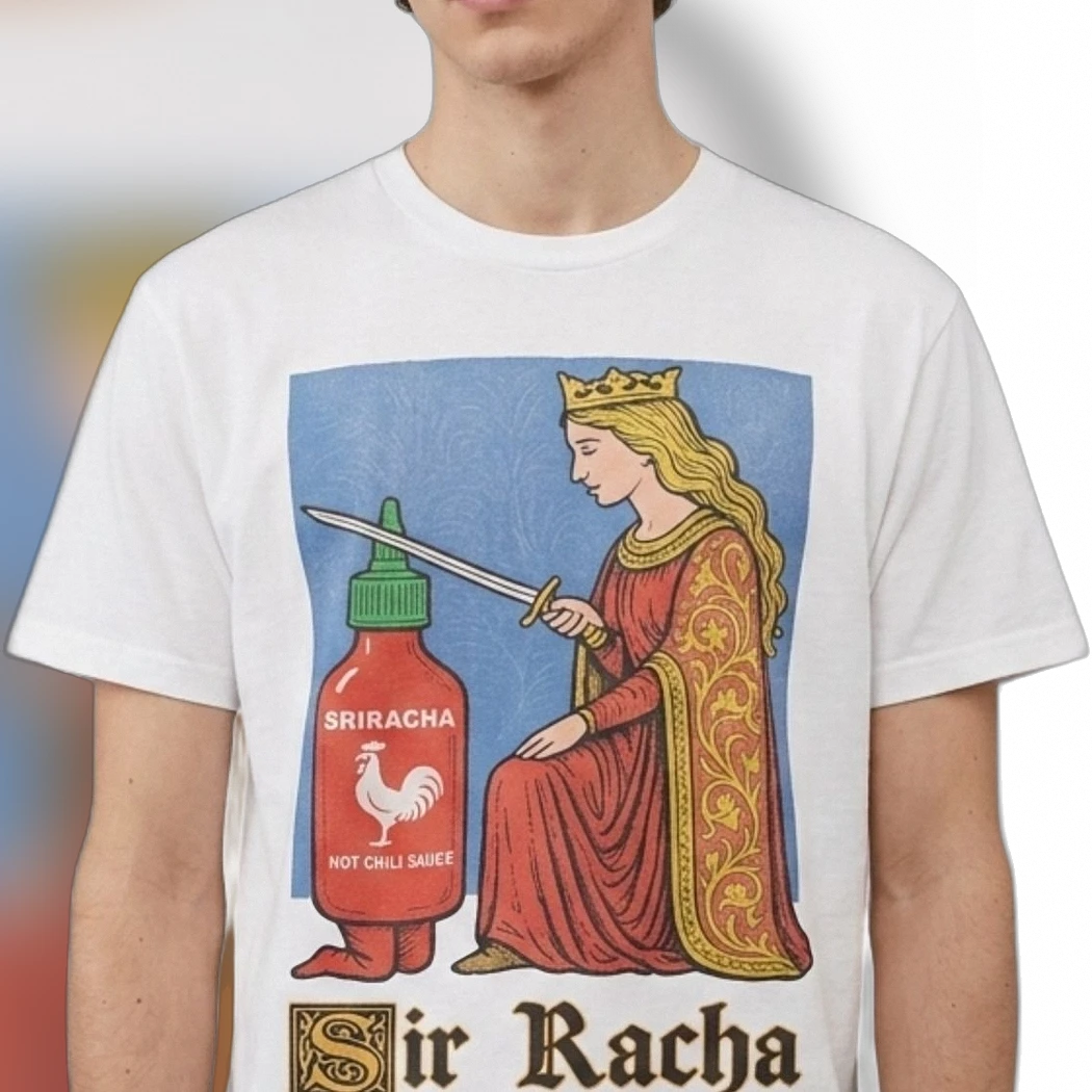 Sir Racha Sriracha Not Chili Sauce Funny Hot Sauce Parody Tee Foodie Gift