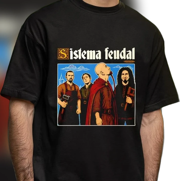 Sistema Feudal System Of A Down Medieval Parody Graphic Tee Vintage Rock Music Band Shirt