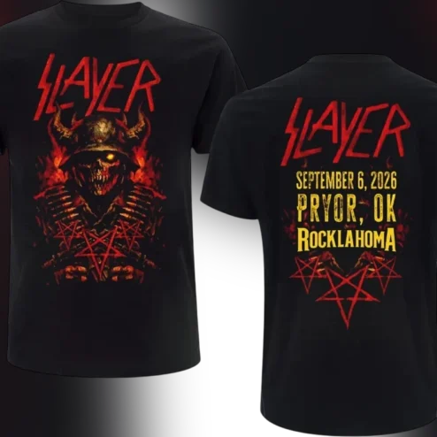 Slayer Rocklahoma September 6 2026 Pryor OK Concert Tee, Heavy Metal Band Graphic T-Shirt