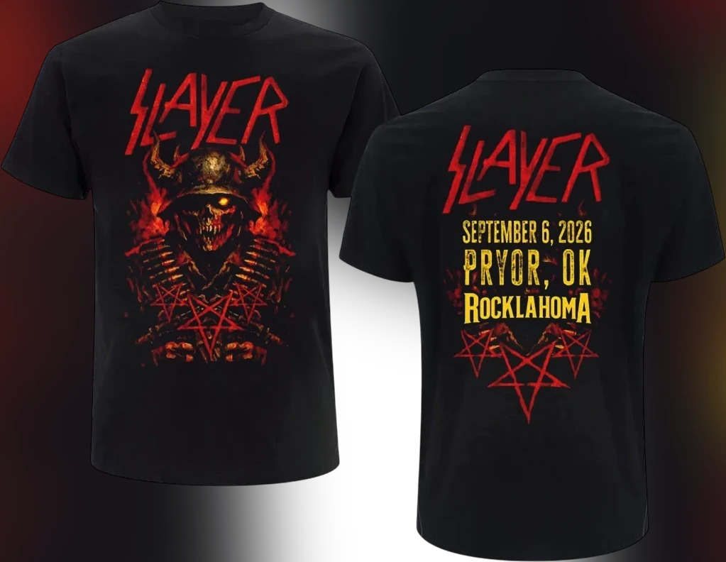 Slayer Rocklahoma September 6 2026 Pryor OK Concert Tee, Heavy Metal Band Graphic T-Shirt