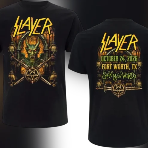 Slayer Sick New World Fort Worth TX October 24 2026 Concert Tee Heavy Metal Band Festival Shirt
