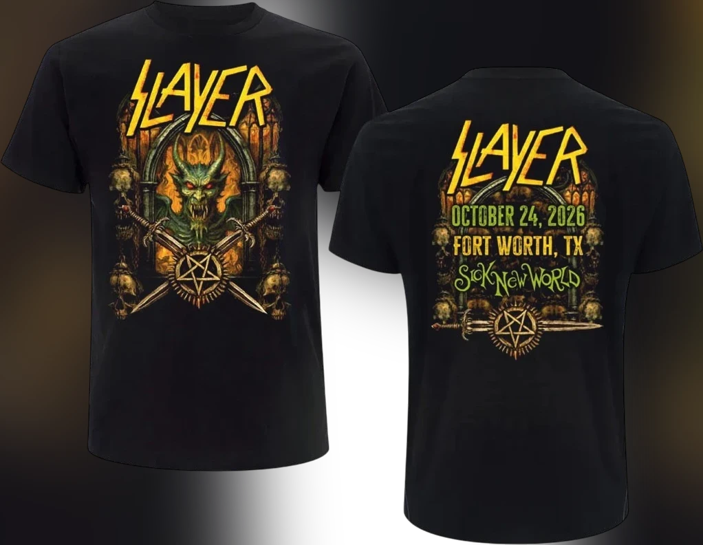 Slayer Sick New World Fort Worth TX October 24 2026 Concert Tee Heavy Metal Band Festival Shirt