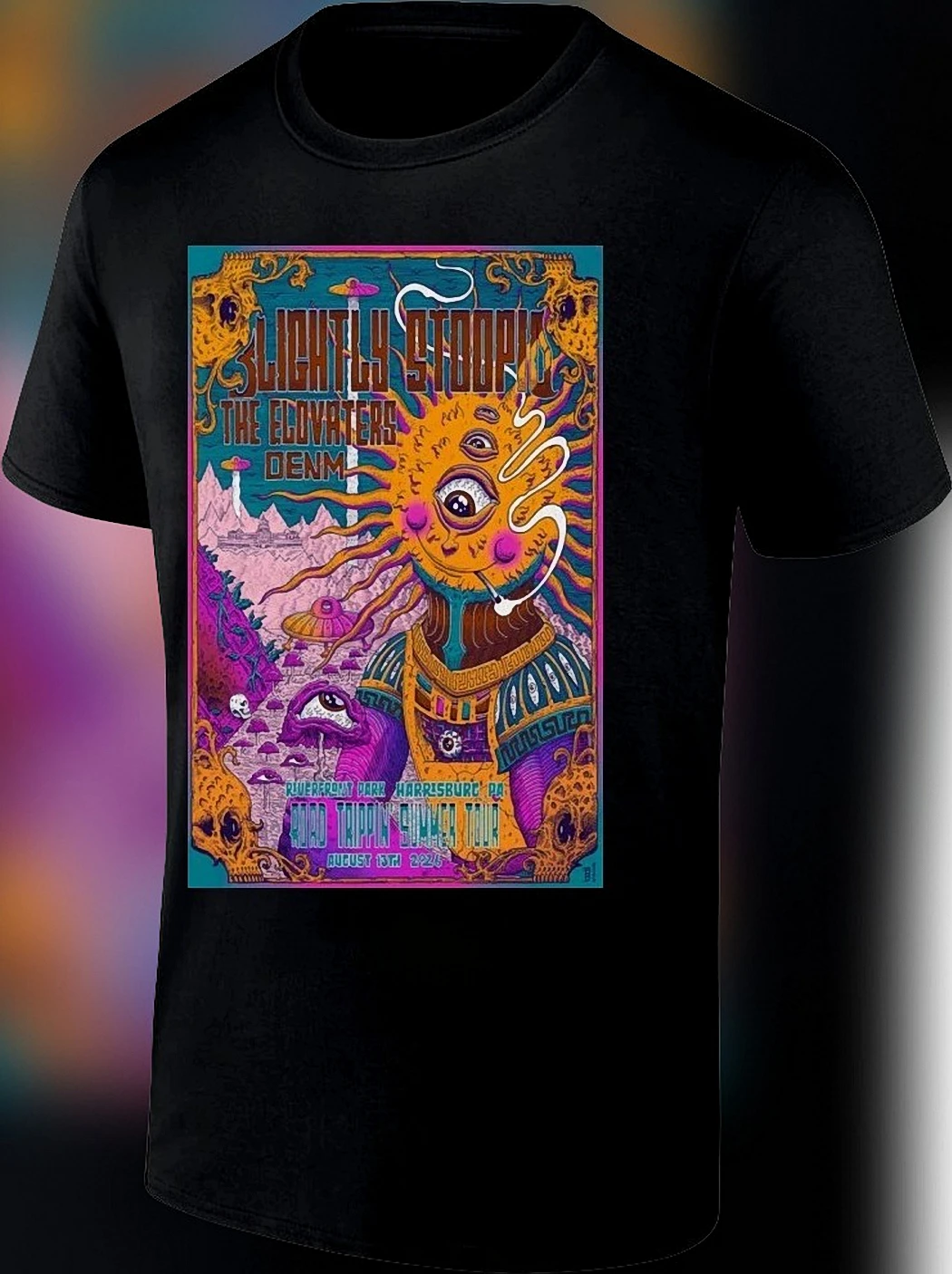 Slightly Stoopid Harrisburg PA August 13 2026 Road Trippin Summer Tour Tee, The Elovaters DENM Concert Shirt