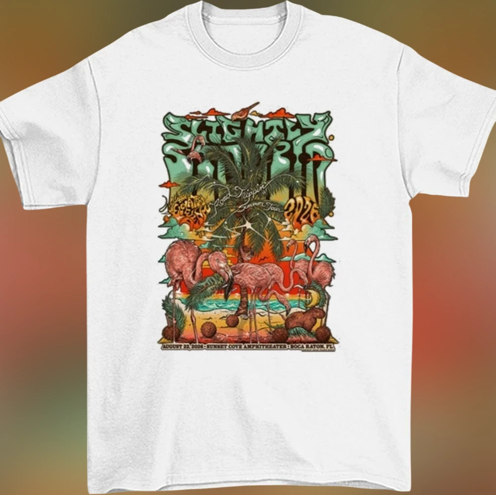 Slightly Stoopid Road Trippin Summer Tour 2026 Tee, Sunset Cove Amphitheater Boca Raton FL Concert Graphic Shirt